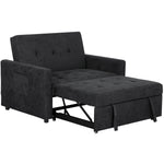 HOMCOM 2 Seater Sofa Bed Convertible Bed Settee With Pillows, Black