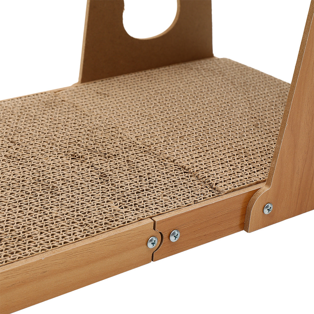 L-shaped Cat Scratcher With Sisal Ball And Horizontal Posts Multi-angle Cat Climbing & Scratching Toy