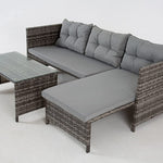 Riverside Grey Corner Rattan Patio Set - Stylish And Durable Outdoor Furniture | Gray