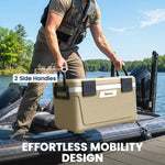 42.6l Insulated Cool Box, Portable Ice Cooler With Handle | Khaki