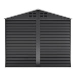 8.08 ft x 8.53 ft Durable Charcoal Steel Garden Tool Shed with Windows, Ventilation, and Shelving – Spacious, Secure Storage for Outdoor Equipment