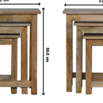 Country Solid Wood Stool Set Of 3