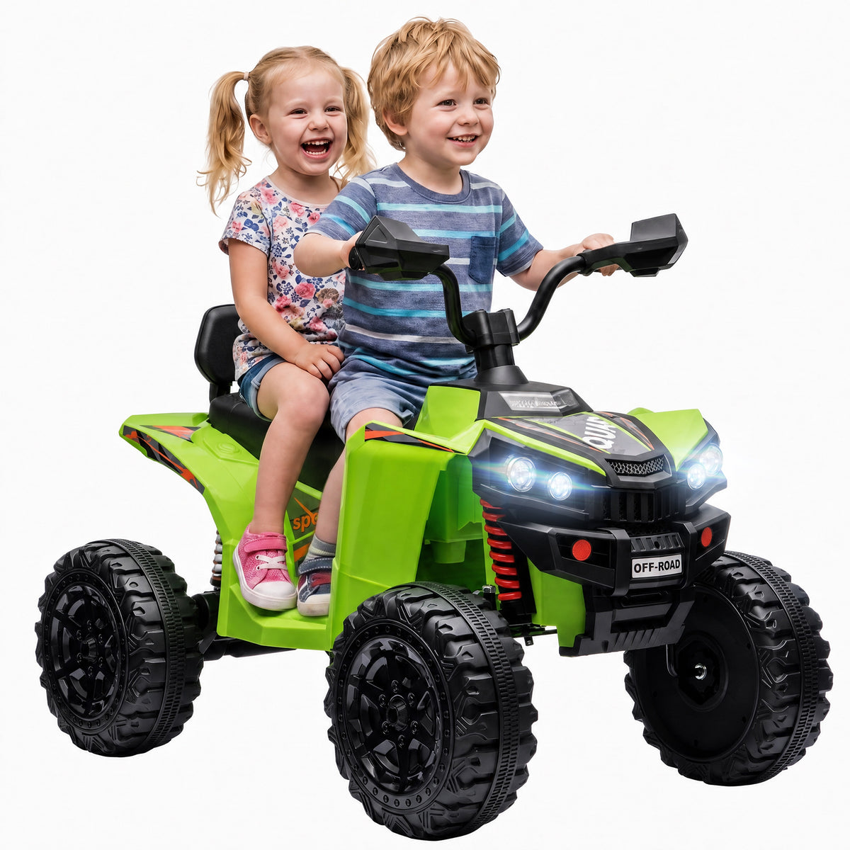 AIYAPLAY 24v 2 Seater Electric Quad Bike For Kids, Ride On Car Atv