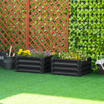 Set Of 2 Galvanized Raised Garden Bed | Gray
