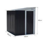 5x7ft Metal Storage Shed With Built-in Metal Shelves, Ventilation, And Sliding Door