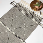 Edessa Black & White Kilim Wool Rug | 150cm x 95cm | Black & White