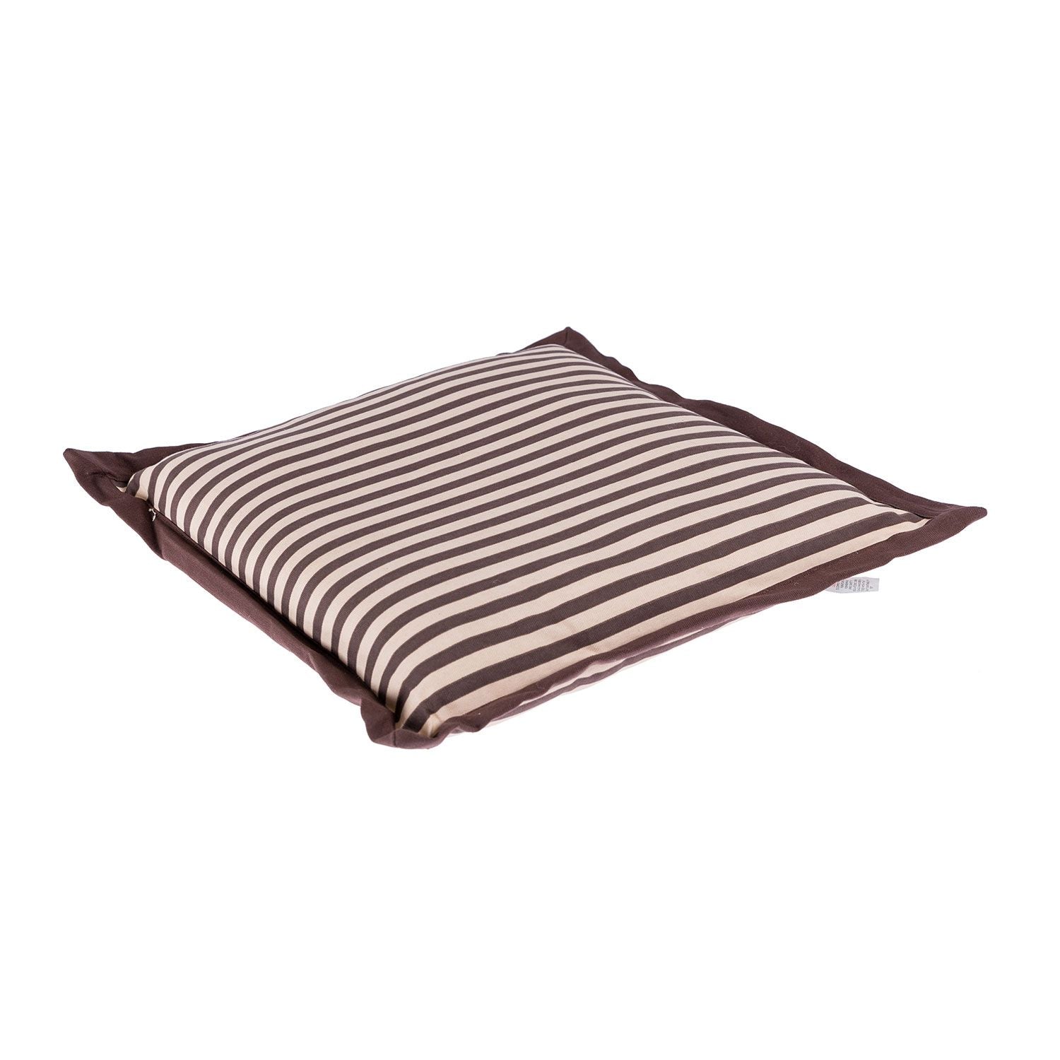 Striped Chair Seat Pad | 40cm x 40cm | Chocolate Brown