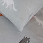 Top Cat Cotton Printed Duvet Cover Set | Double | Grey