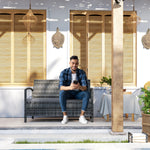 Rattan Garden Bench W/ 125l Storage, Cushioned Outdoor Bench