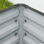 Set Of 2 Raised Garden Bed Galvanised Planter Box | Light Grey