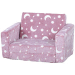 2 In 1 Kids Chair Bed With Glow In The Dark Cosmic Design | Pink