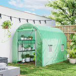 Polytunnel Greenhouse With Zipped Door 3x2m | Green