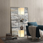 Shelf Floor Lamp With Dual Light For Living Room, Bedroom | One Size | Gray