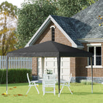 3 X 3m Garden Pop Up Gazebo Height Adjustable Marquee | Black