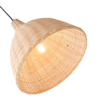 Natural Rattan Pendant Light – Three-colour Dimmable Beech Tone Lampshade For Modern And Nordic Home Décor