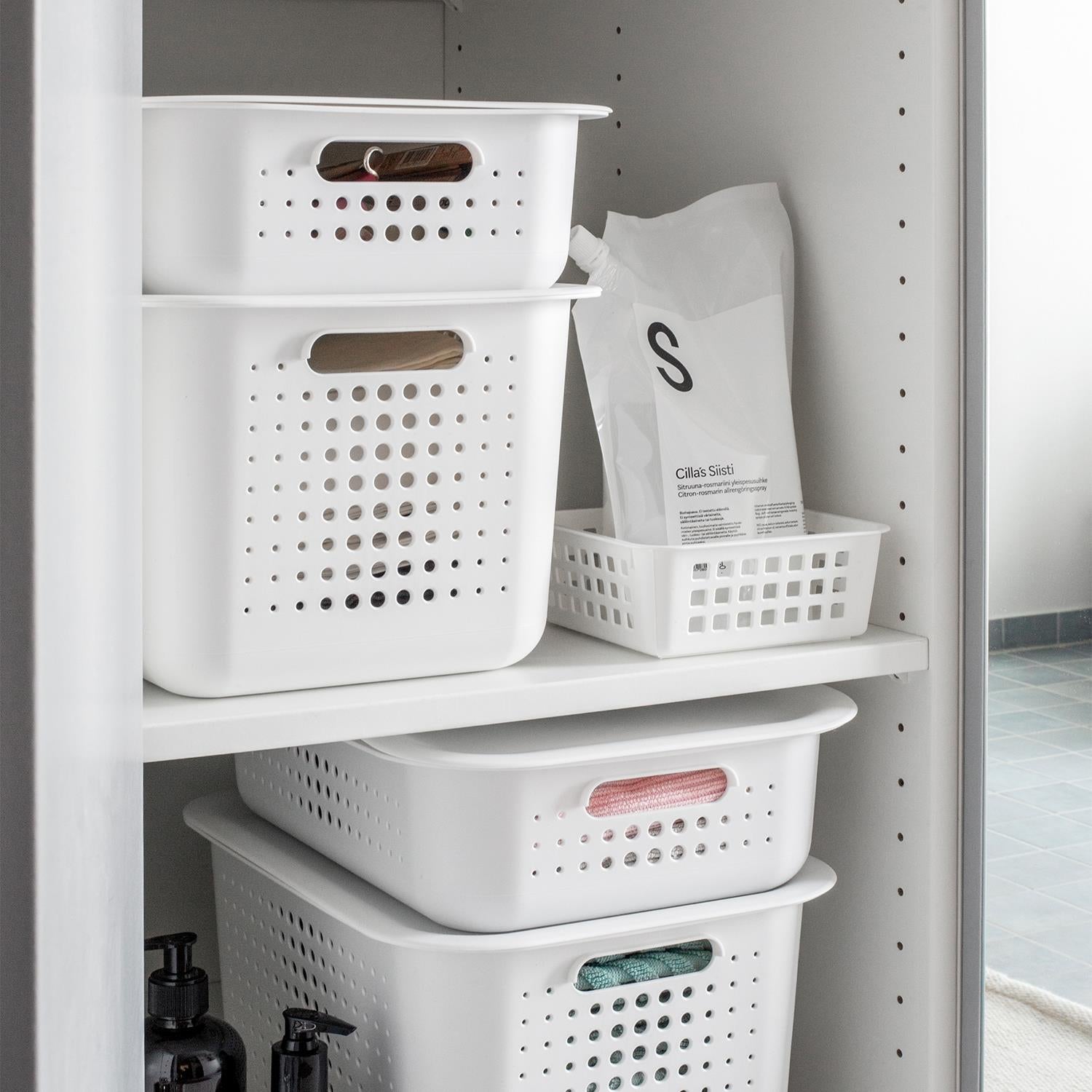 Lightweight & Durable Basket Recycled 20 Storage Box 13l, White