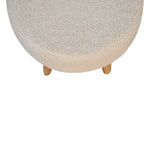 Solid Mango Wood Cream Boucle Petite Footstool