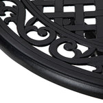 Garden Table W/ Parasol Hole, Cast Aluminum, Black