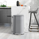HOMCOM 30l Pedal Bin, Metal Kitchen Bin With Soft-close Lid, Grey