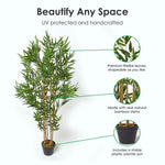 Artificial Green Handcrafted Bamboo Tree Plant With Pot, 155 Cm (5 Ft)