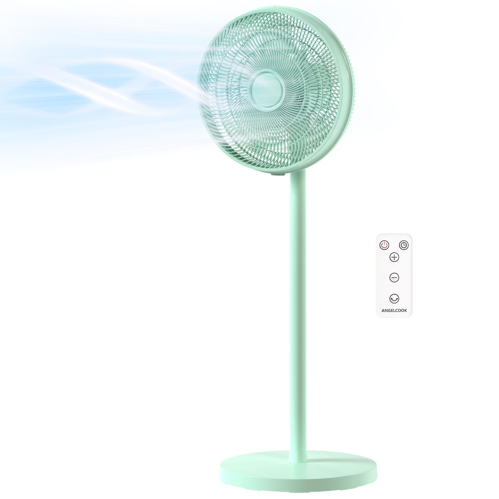 40 Cm Standing Pedestal Fan, Quiet Electric Cooling Floor Fan | Green