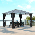 Hardtop Gazebo For Garden Party W/ Polycarbonate Curtains | Large