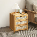 Wooden 3-drawers Nightstand For Bedroom