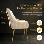 Dining Chairs Upholstered Tufted Velvet Kitchen Chairs | Set of 2 | Cream