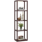 Led Floor Lamp With Glass Shelves, Dimmable Room Lamp | Dark Brown