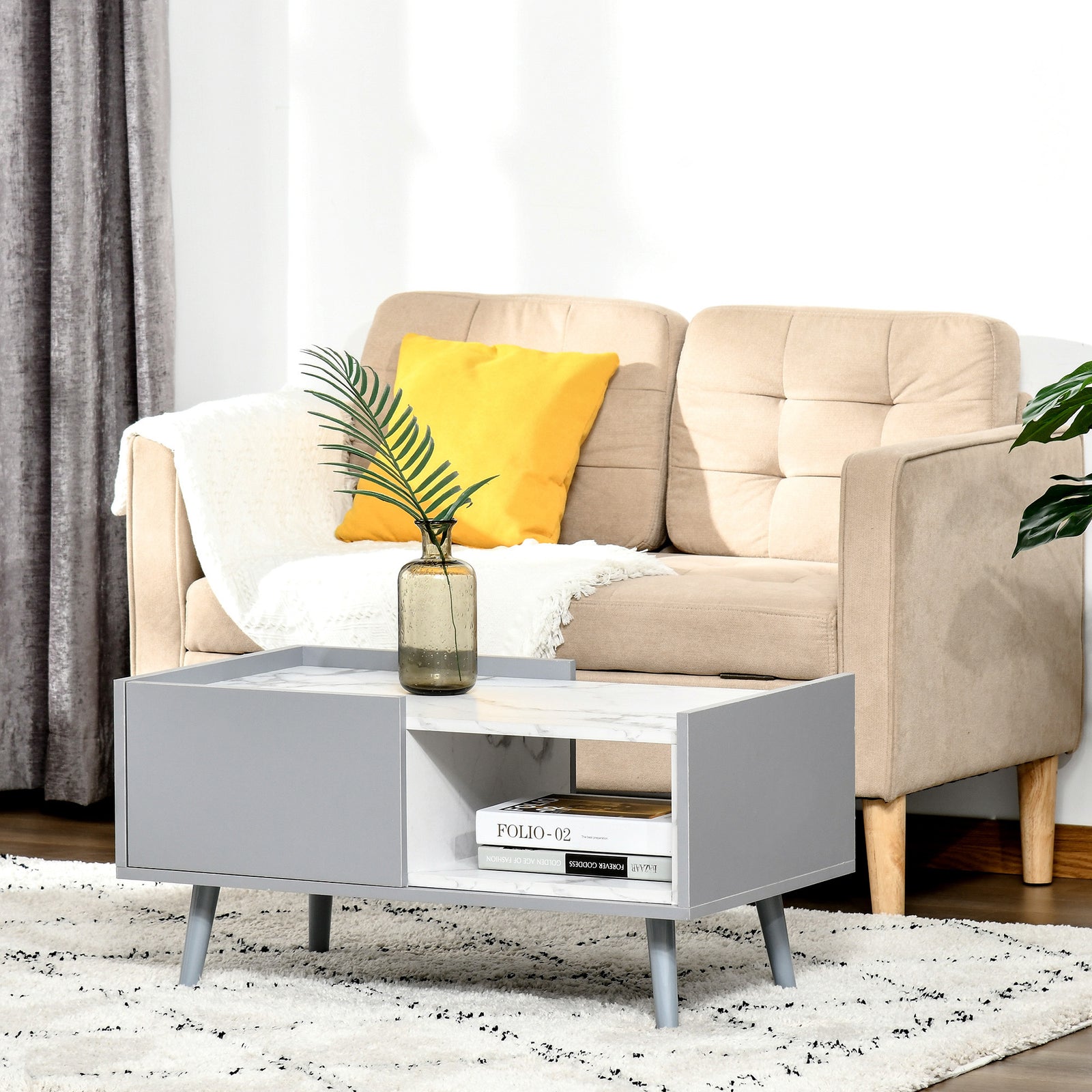 Two-tone Coffee Table With Storage