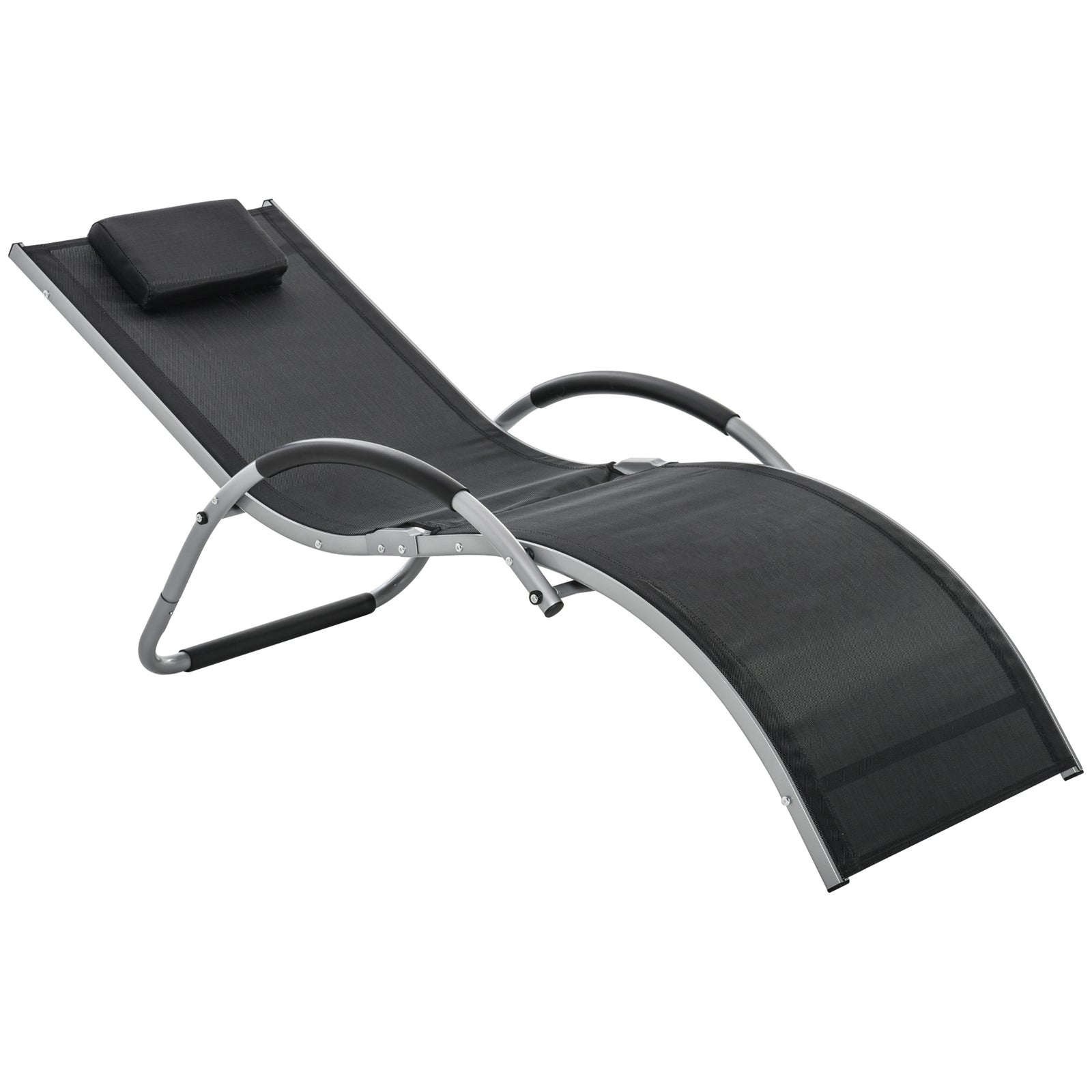 Lounger Chair W/ Removable Pillow | Black