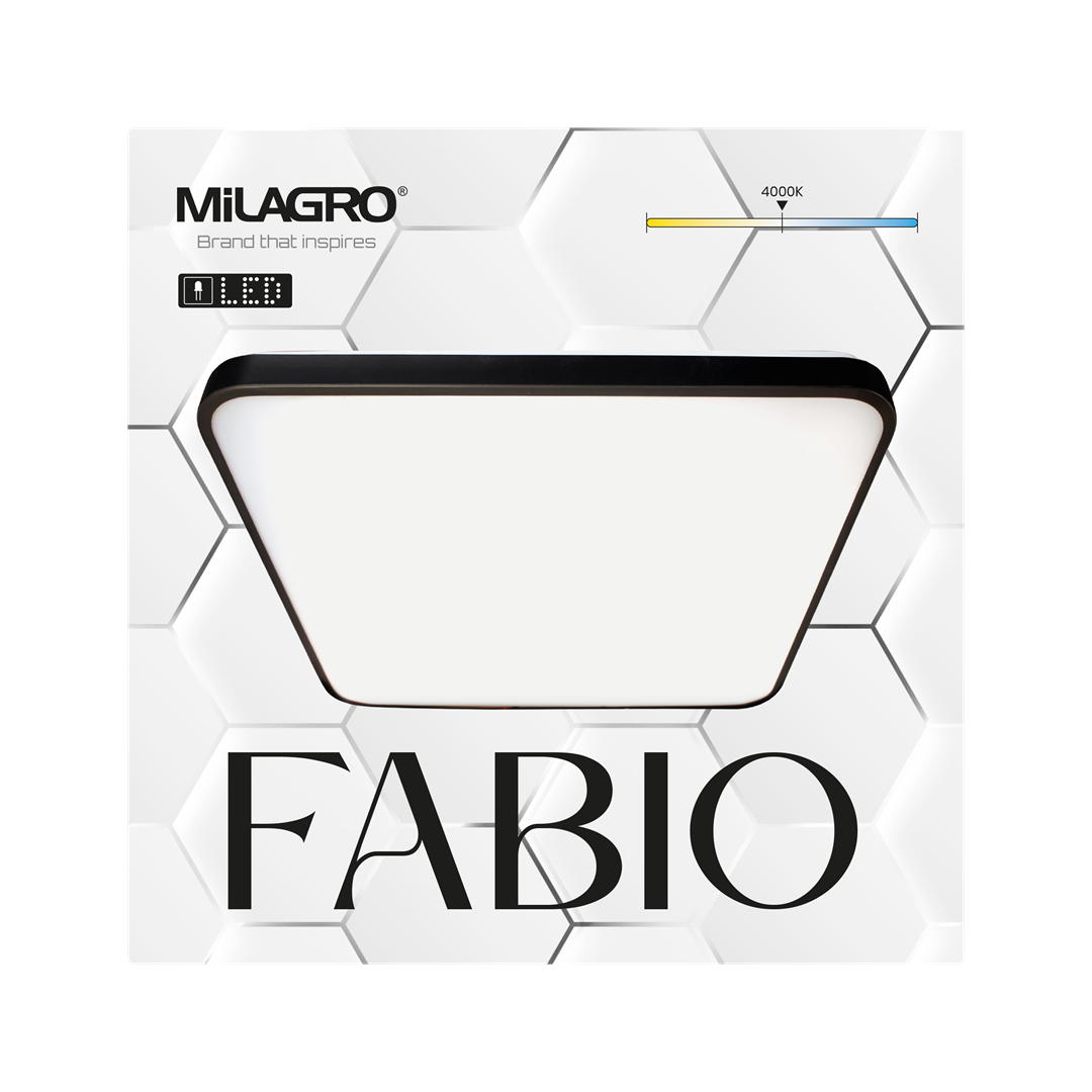 Fabio Led Ceiling Lamp Great Value Stylish Lifetime Light Source | 37cm | Black