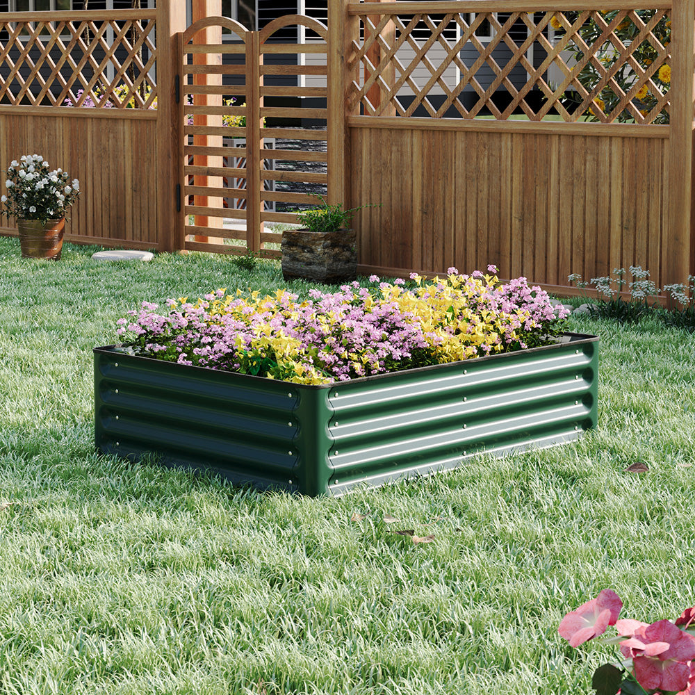 Rectangular Galvanized Steel Raised Garden Bed | Small