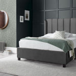 Aurora Velvet Ottoman Bed | Double | Grey
