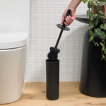 Recycled Toilet Brush - Replaceable head that is screwed in - Closed fit storage cover - Made in the UK | Graphite Black