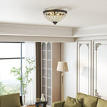 Chandelier Crystal Ceiling Light With E14 Base 2-lights | Black