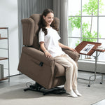 Power Lift Recliner Armchair With Wingback, Button Tufted | One Size | Brown