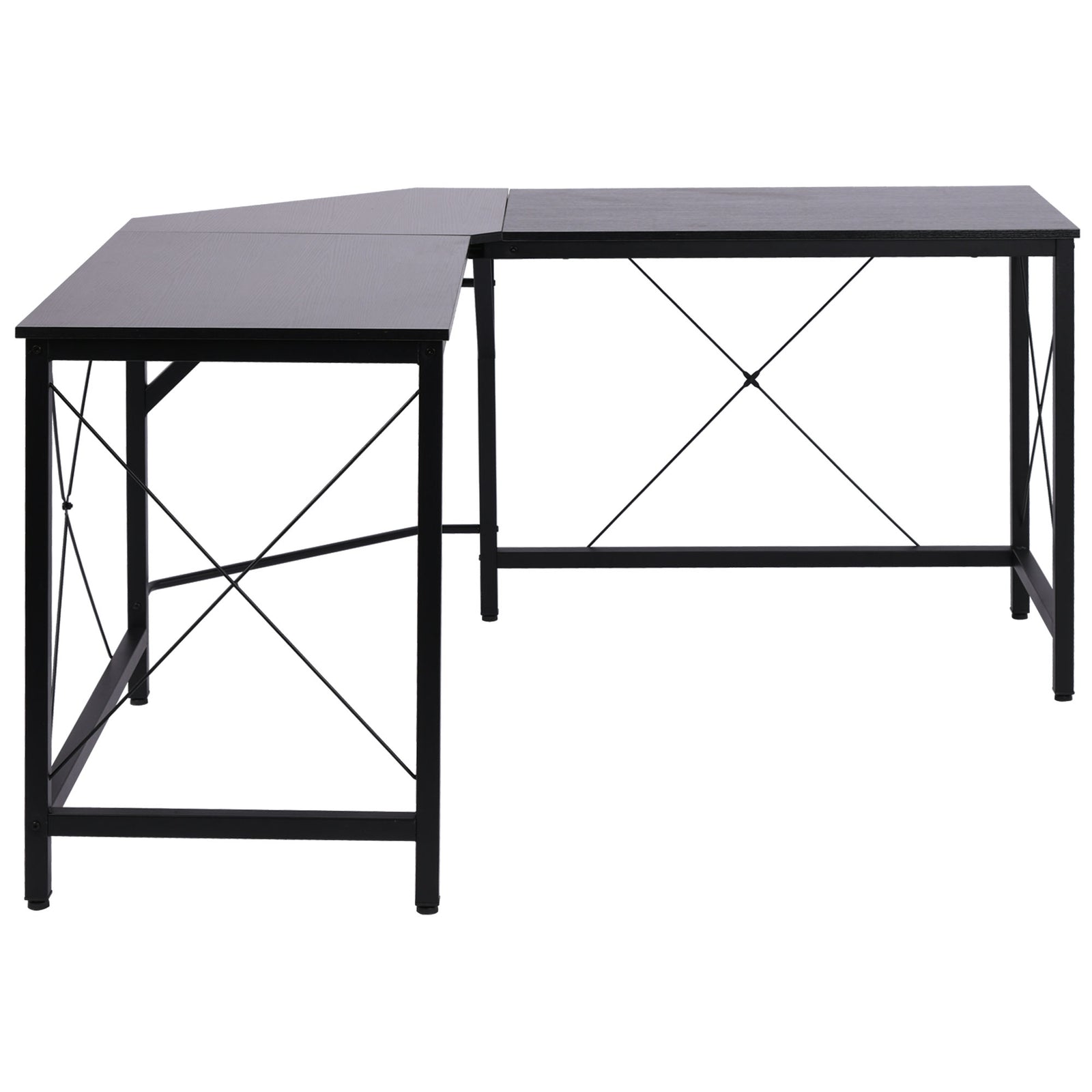 Corner L-shape Desk Computer Pc Workstation Writing Table | Black