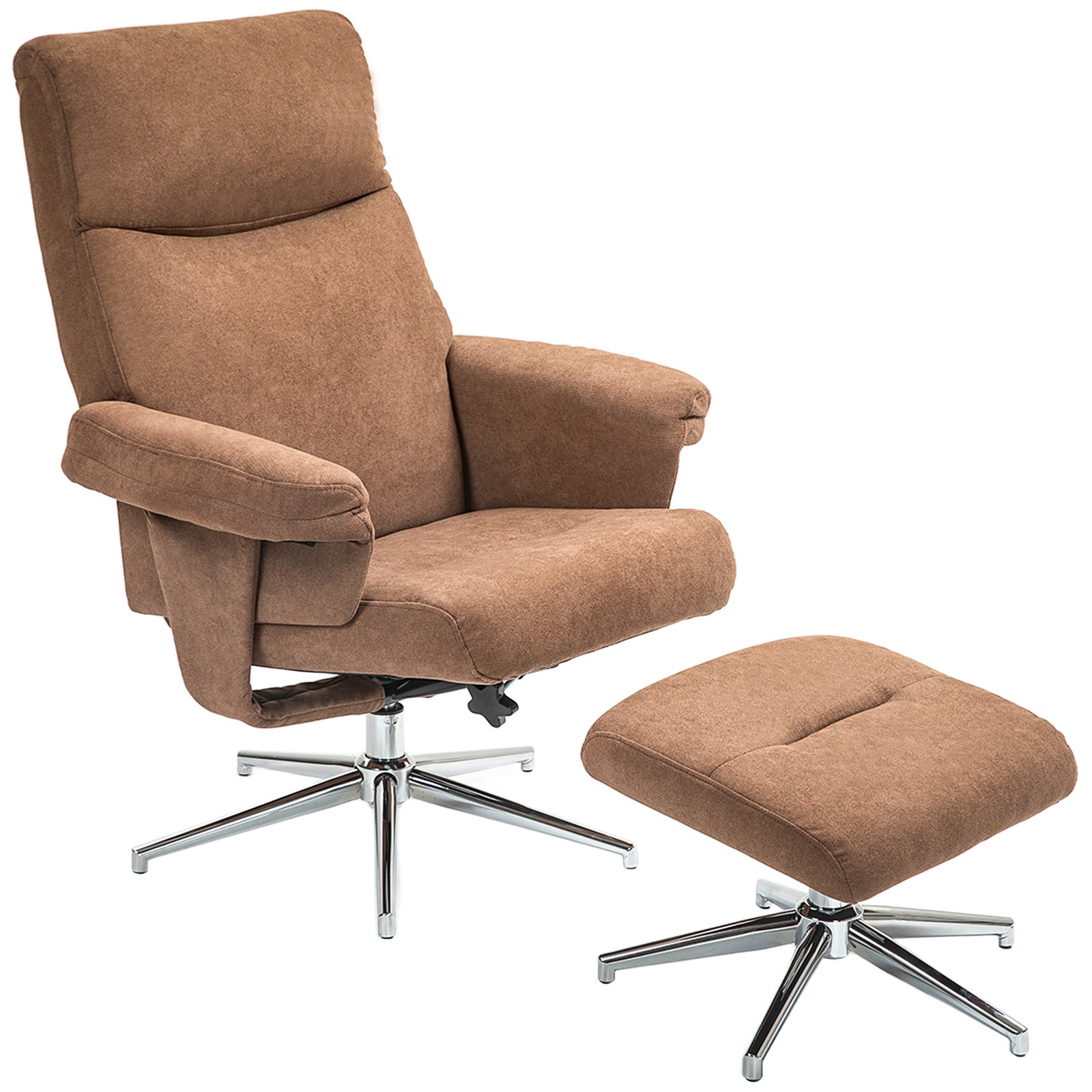 Recliner Chair With Footstool With Adjustable | Brown