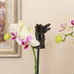 Dragonfly On Bamboo Cane Companion - Frostproof Stone-effect Garden Topper | Black
