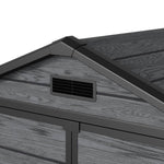 6x4.4 Ft Outdoor Plastic Storage Shed With Floor, Window, Vents & Double Lockable Doors,wood Grain Design