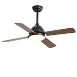 42 Inch Brown Ceiling Fan With Adjustable Lighting & Remote 4 Blade Modern Quiet Fan