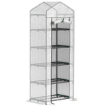 5 Tier Mini Greenhouse Grow House W/ Roll Up Door | Gray