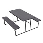 Foldable Picnic Table And Bench Set | One Size | Black