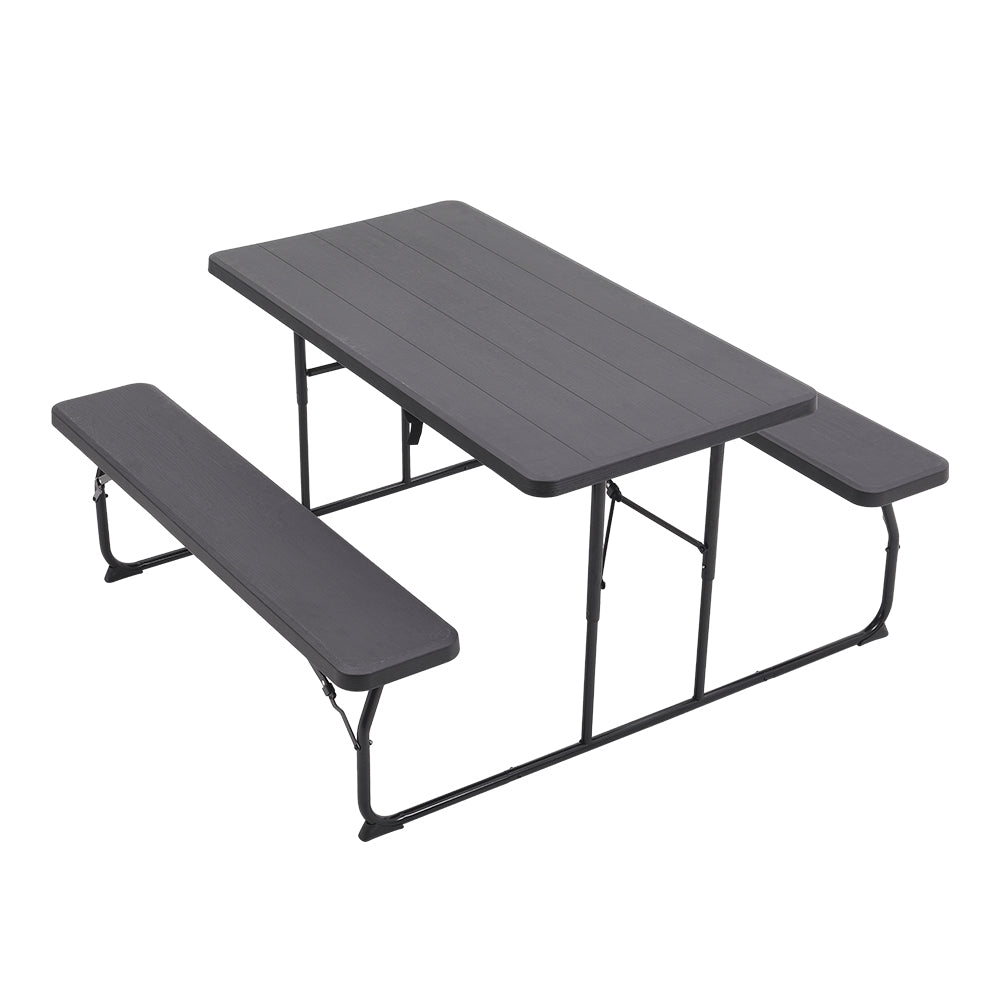 Foldable Picnic Table And Bench Set | One Size | Black