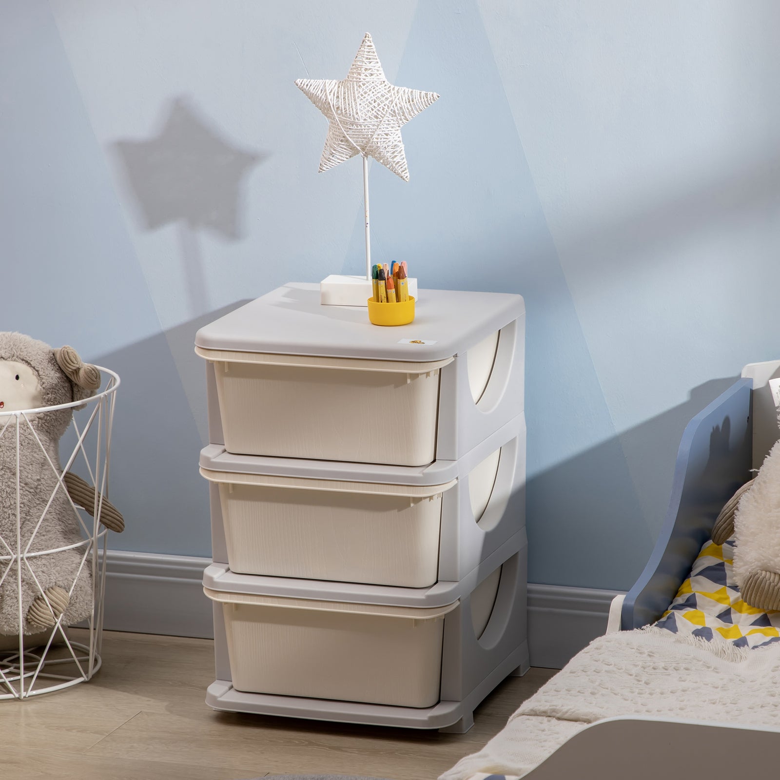 Kids Storage Units With Drawers 3 Or 6 Tier Chest Vertical Dresser Tower | Cream