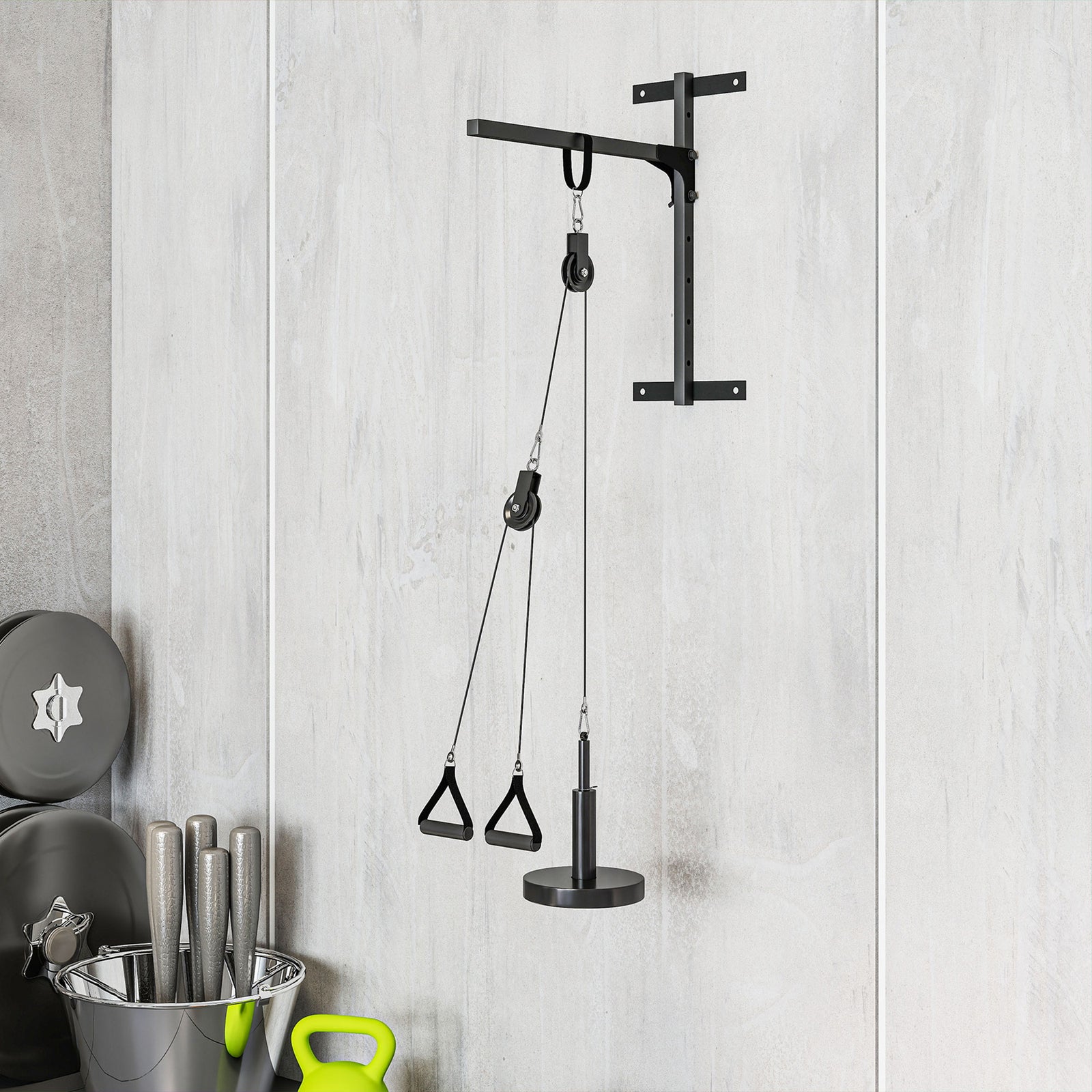 Weight Cable Pulley System For Home Gym With Loading Pin