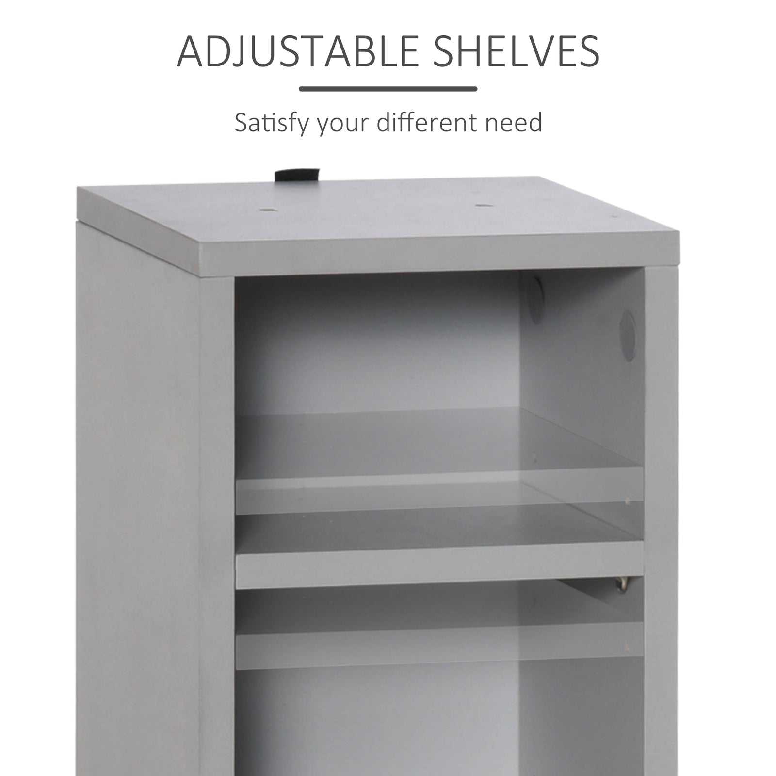 Set Of 2 Cd Storage Units With Adjustable Shelves | One Size | Gray