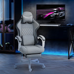 Printed Velvet Computer Recliner Chair With Adjustable Height, Grey