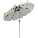 2.7m Patio Umbrella With Crank Garden Parasol | White